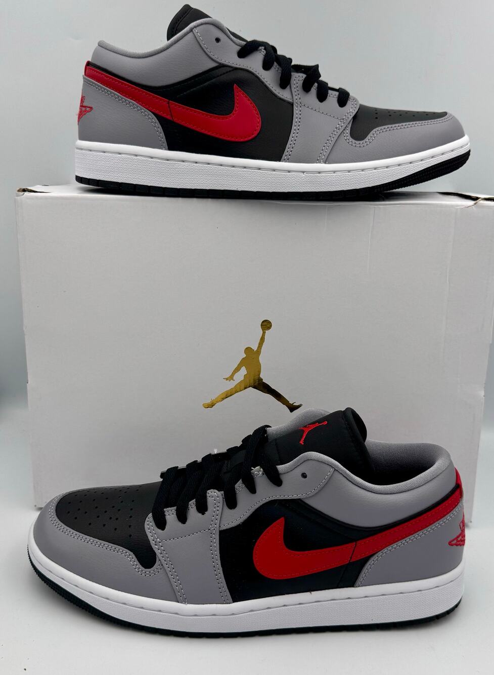 Nike Air Jordan 1 Low Smoke Grey Red Black FZ4183-002 W SZ 11 9.5M #244